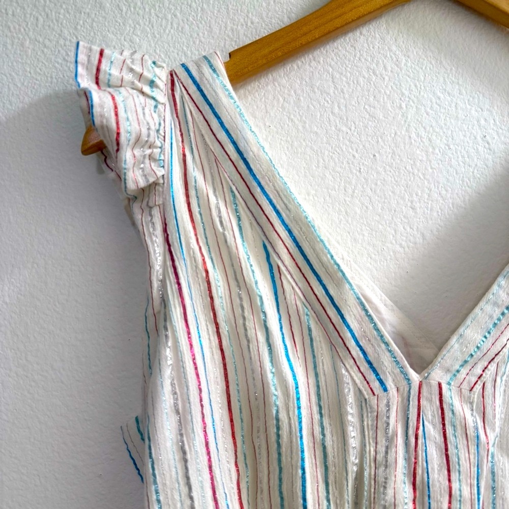 LOFT dress with metallic stripes